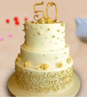 Cascading Hearts Tier — handcrafted cake by Shakti Food Products