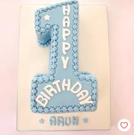 Pink Number One — handcrafted cake by Shakti Food Products